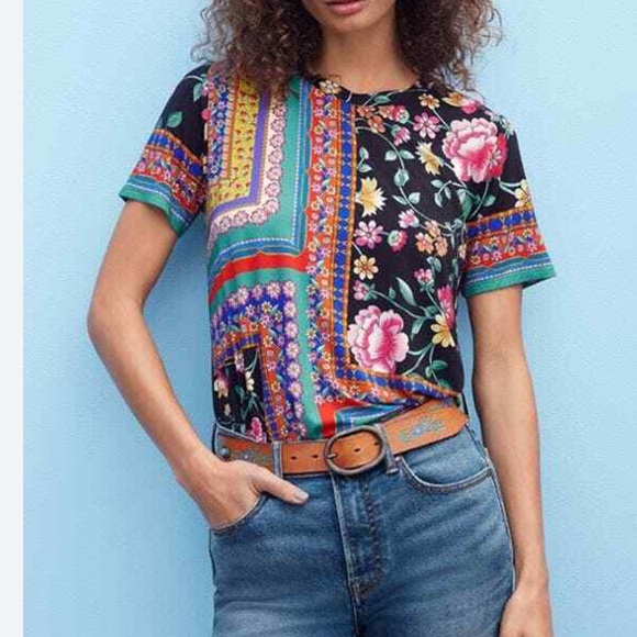 Johnny Was Bamboo t Shirt Sz Small Swing style - Picture 3 of 9